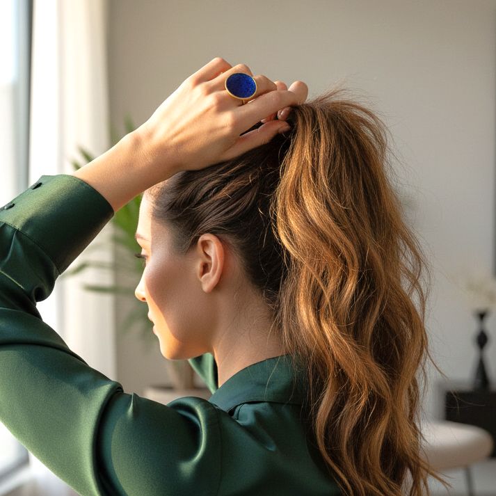 Χειροποίητο Επίχρυσο Ασημένιο Δαχτυλίδι Με Μπλε Ελεκτρίκ Σμάλτο Pebble