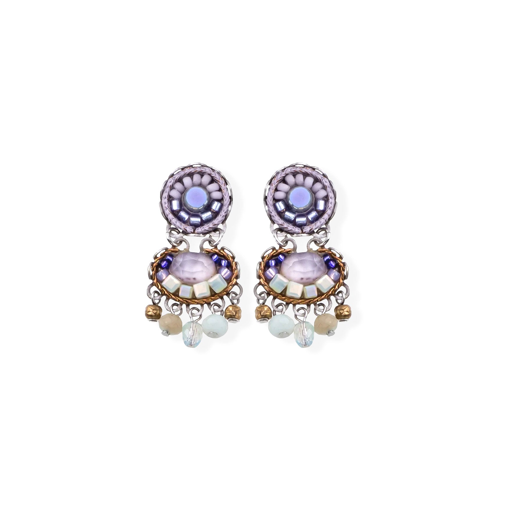 Handmade Small Earrings Hyacinth Set, Anvil - Anthos Crafts