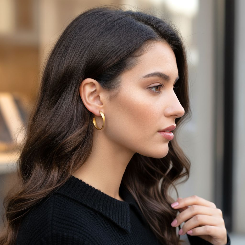 Handmade Gold Plated Silver Hoop Earrings - Anthos Crafts