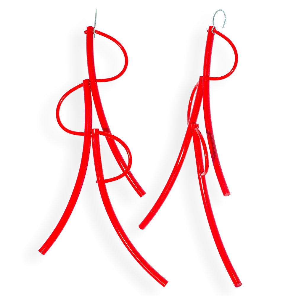 Pit earrings: Red