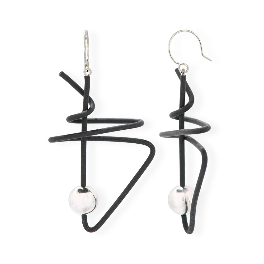 Vincente metal earrings: Black / silver