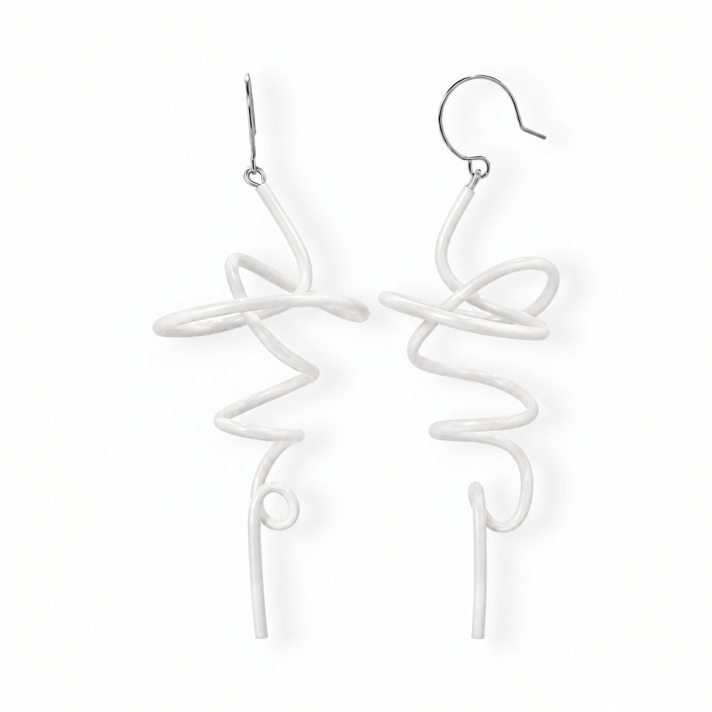 Little Zig earrings: White