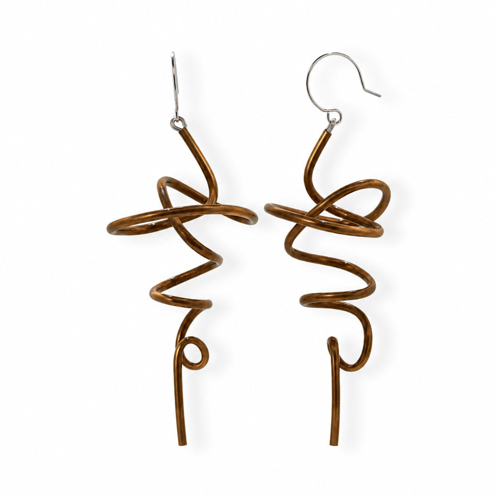Little Zig earrings: Dark Bronze