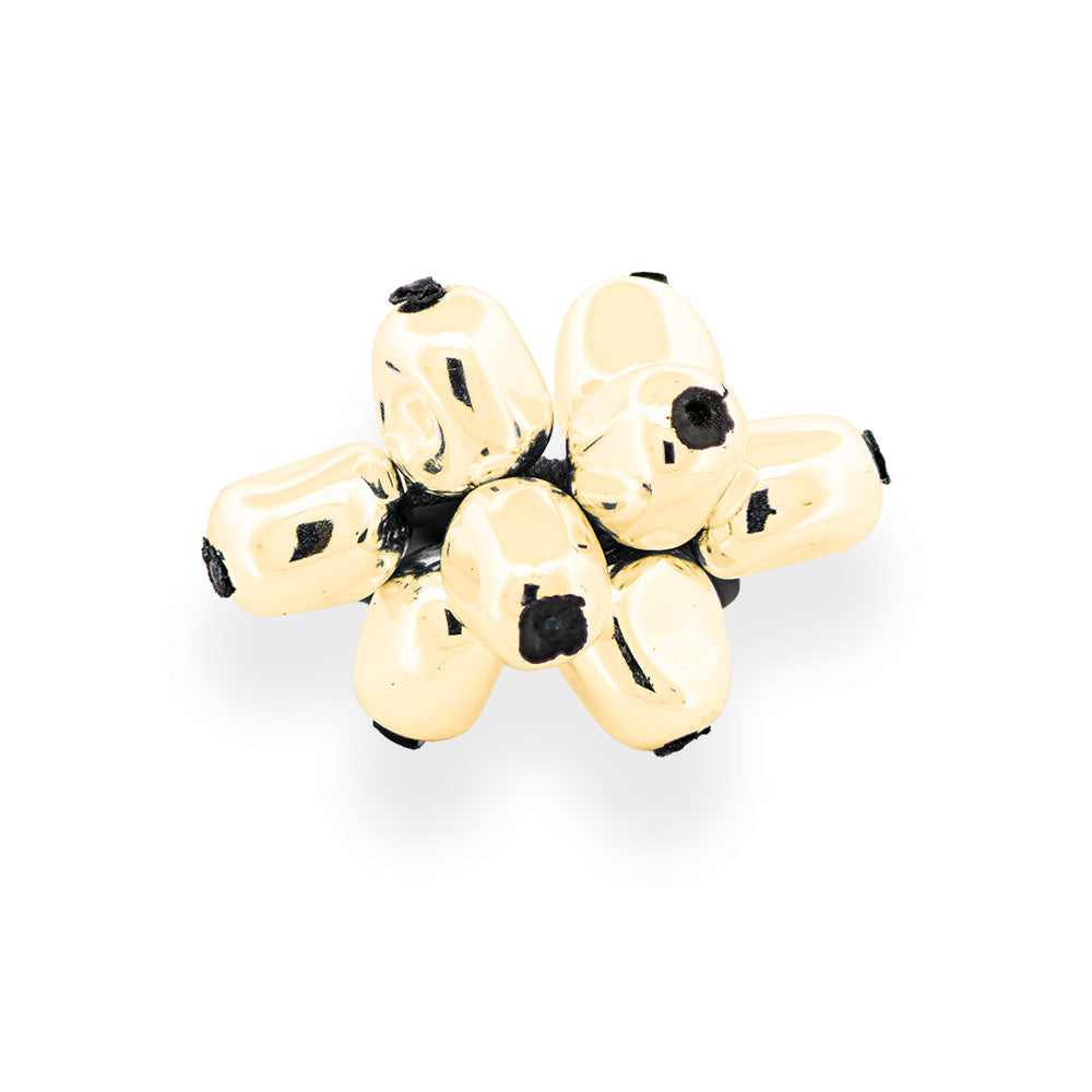 Visions In Noir Acrylic Accents Anello in Gomma Oro