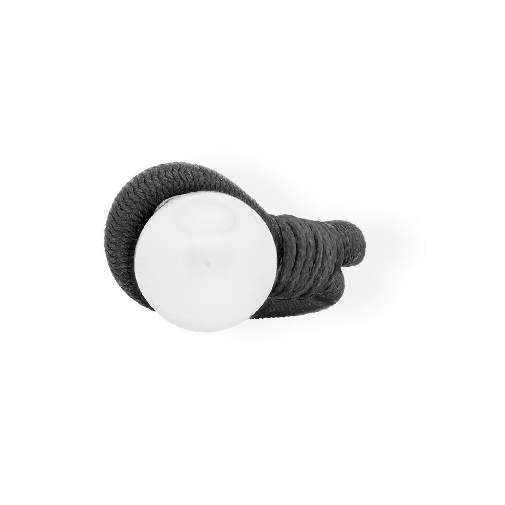 Elastic Cord Ring Black Silver "Beyond Simplicity" - Anthos Crafts