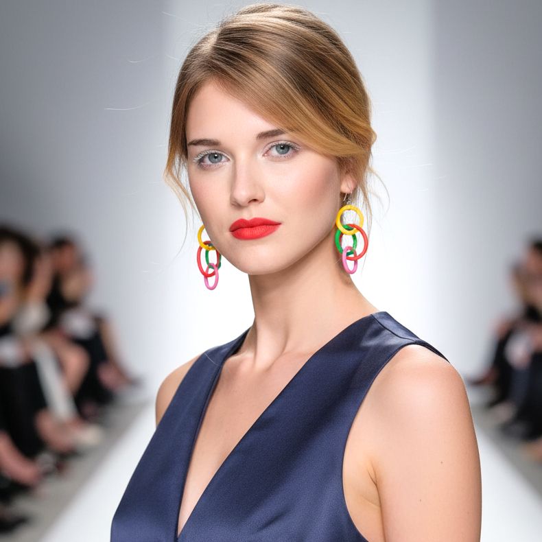 Cascading Loop Earrings: Multicolor - Anthos Crafts