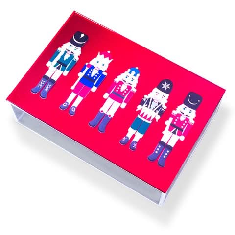Christmas Decoration Box Nutcracker Soldiers With Red Mirror Made With Plexiglass - Anthos Crafts