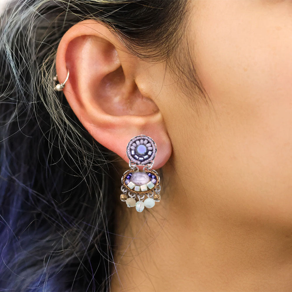 Handmade Small Earrings Hyacinth Set, Anvil - Anthos Crafts