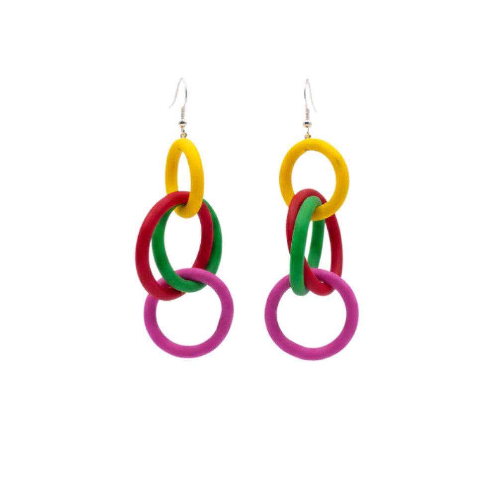 Cascading Loop Earrings: Multicolor - Anthos Crafts