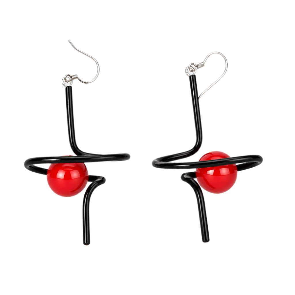 Orecchini Camille: Nero/rosso