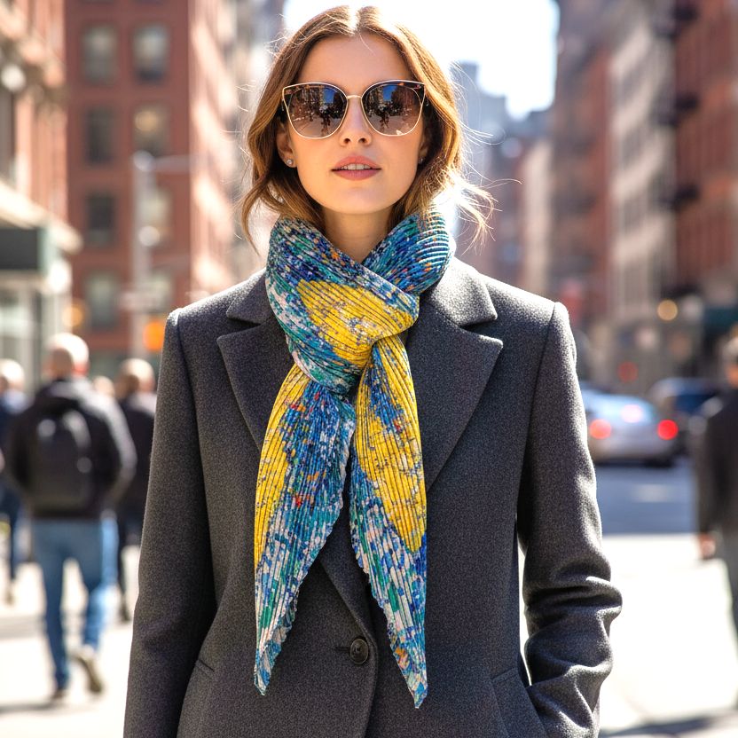 Satin Pleated Foulard Vlaminc F-VLAM-2