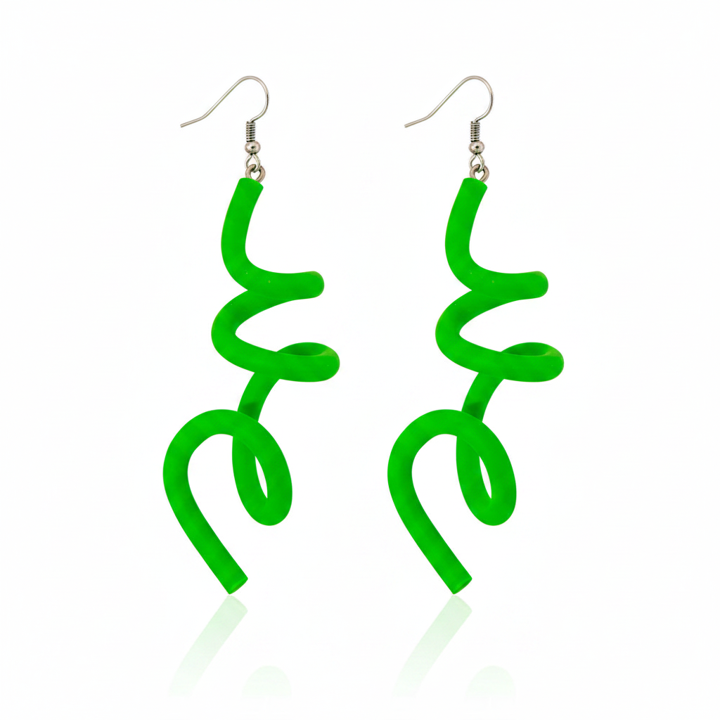 Zig Matt Earrings: Green - Anthos Crafts