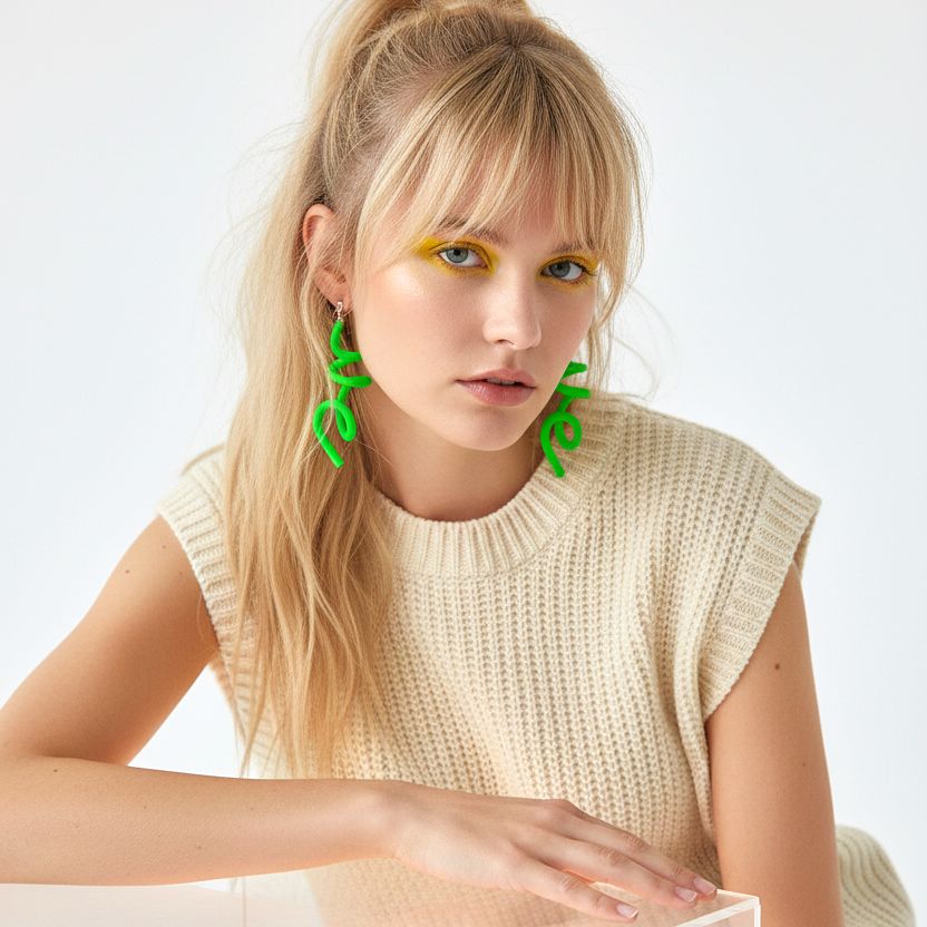Zig Matt Earrings: Green
