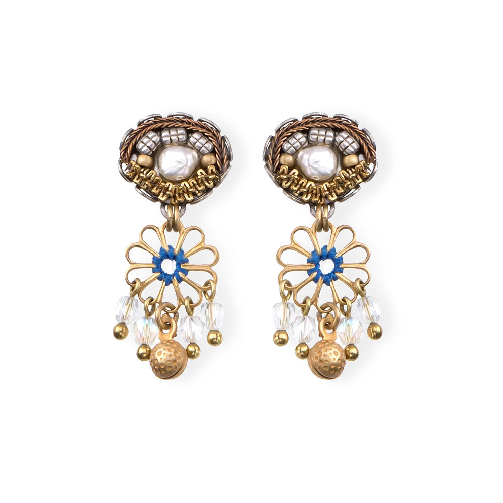 Handmade Gold Flower Earrings Gold Totem Set, Althea