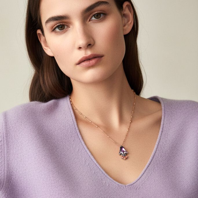 Collana fatti a mano Winter Warmth Set, Delicate Pendant, Clay