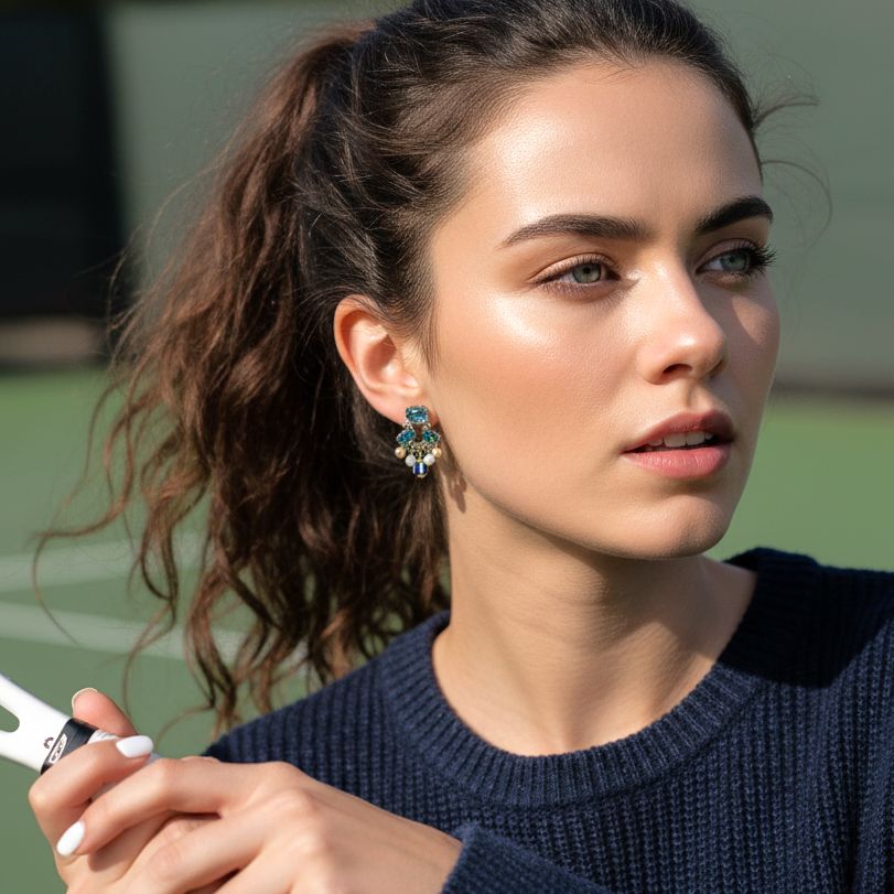 Handmade Small Earrings Fresh Waters Set, Kari - Anthos Crafts