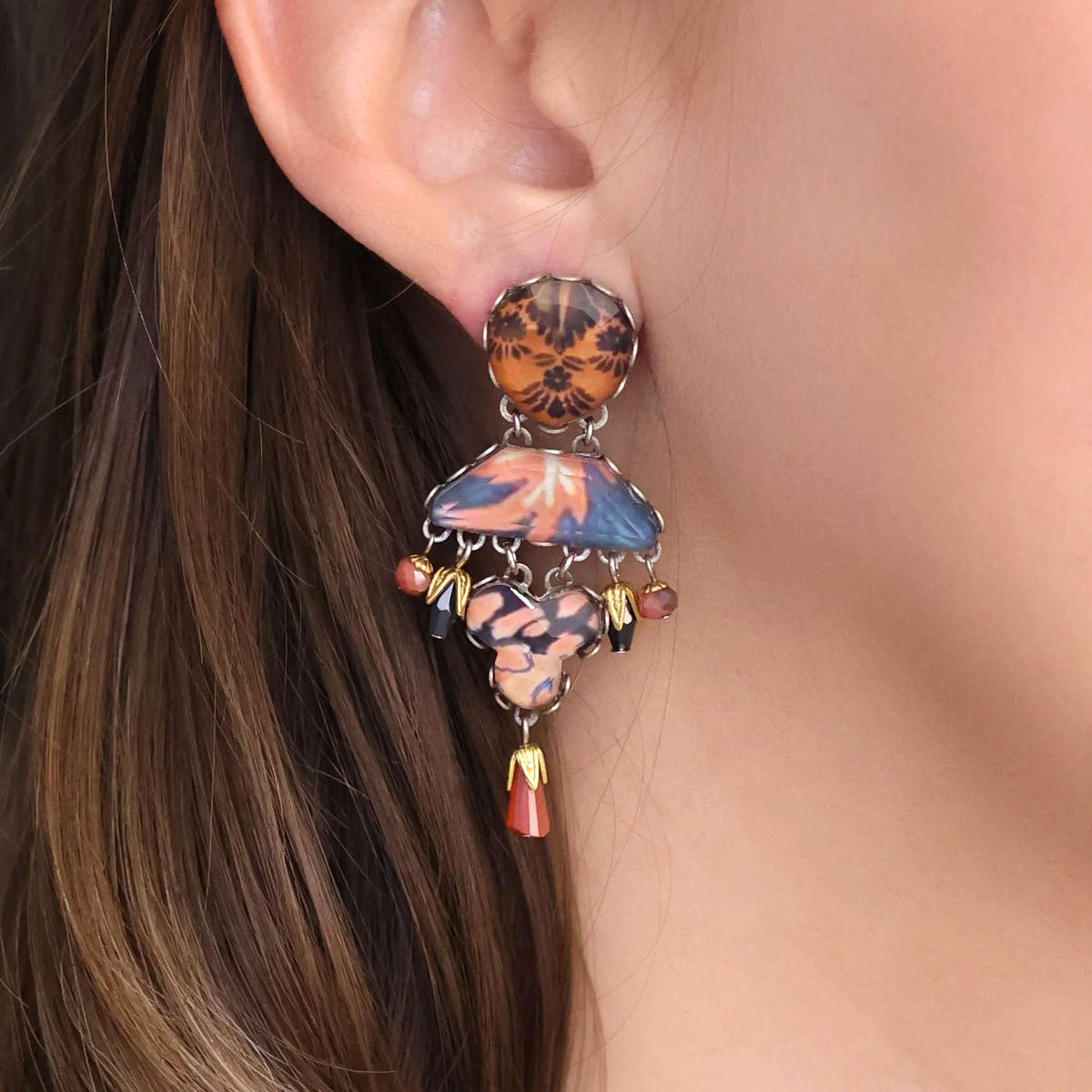 Amber Bloom Set, Earring, Suki - Anthos Crafts