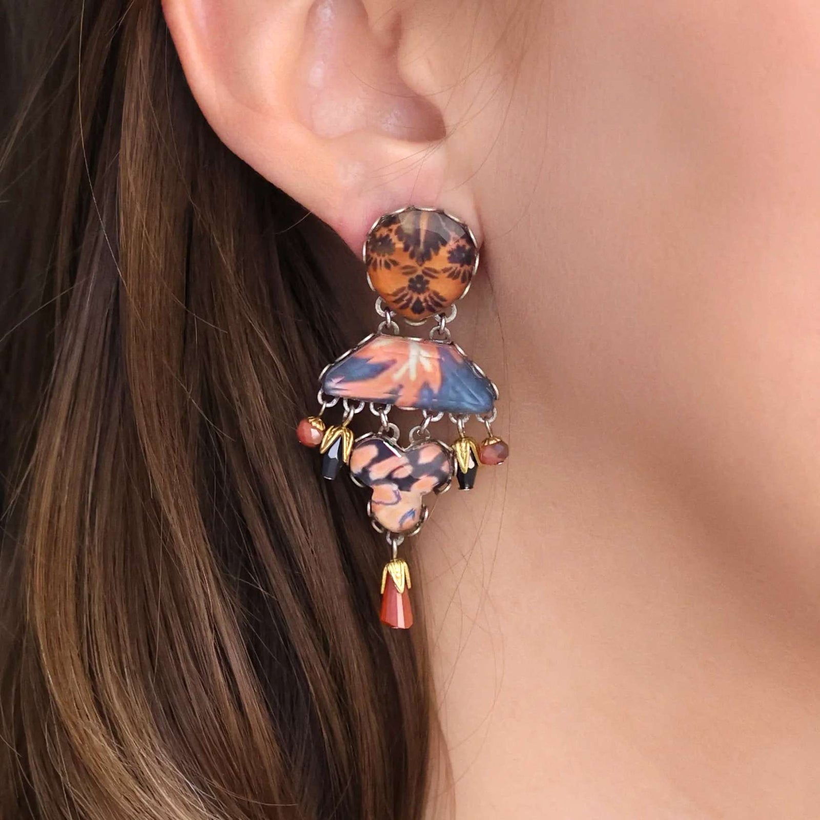 Amber Bloom Set, Earring, Suki - Anthos Crafts