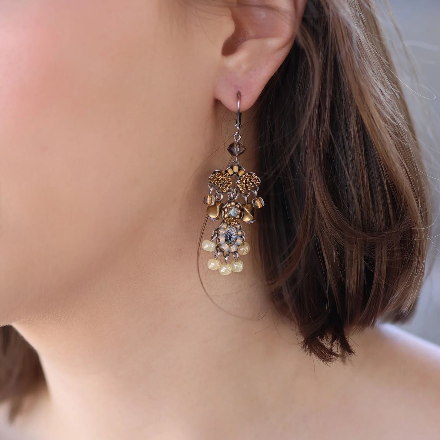 Drops of Gold Set, Elegant Earring, Shizuka