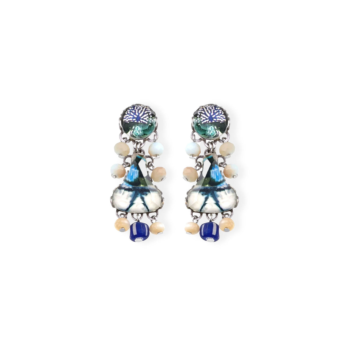 Handmade Delicate Earrings Fresh Waters Set, Ivory - Anthos Crafts