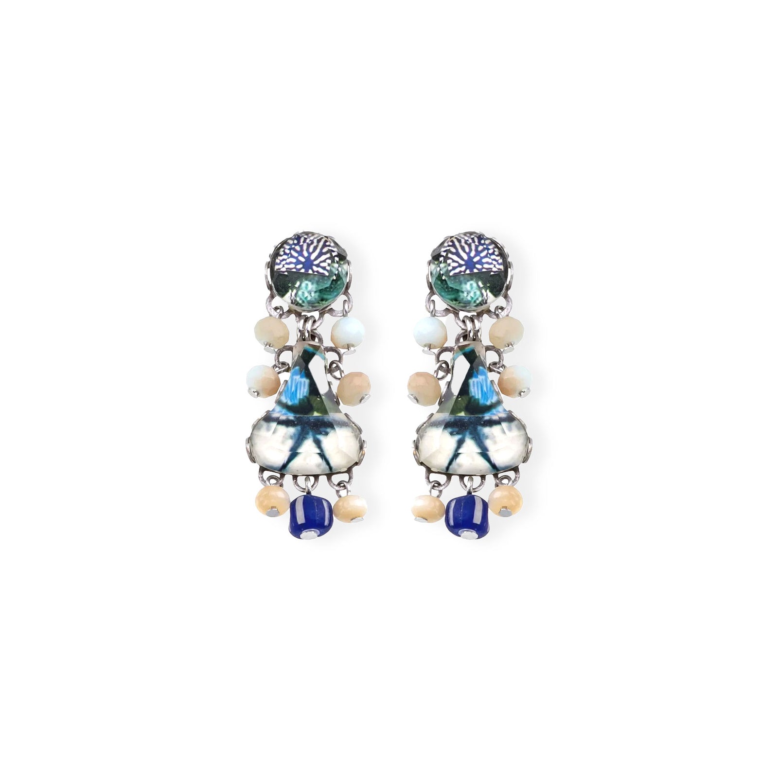 Handmade Delicate Earrings Fresh Waters Set, Ivory - Anthos Crafts