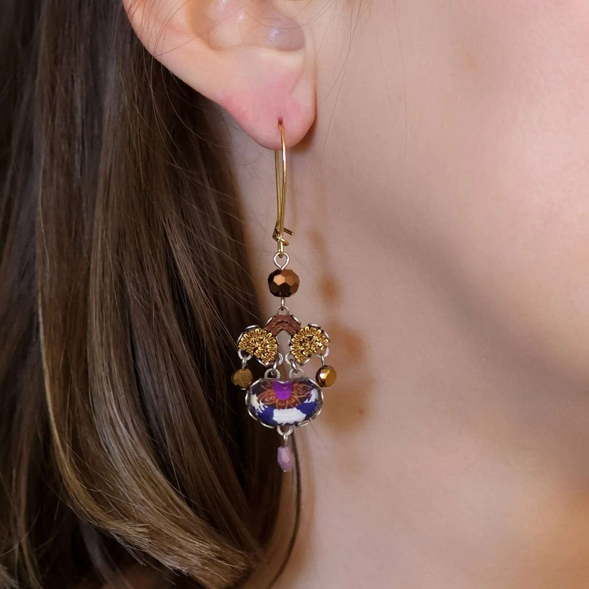 Winter Warmth Set, Long Dangle Earring, Multa