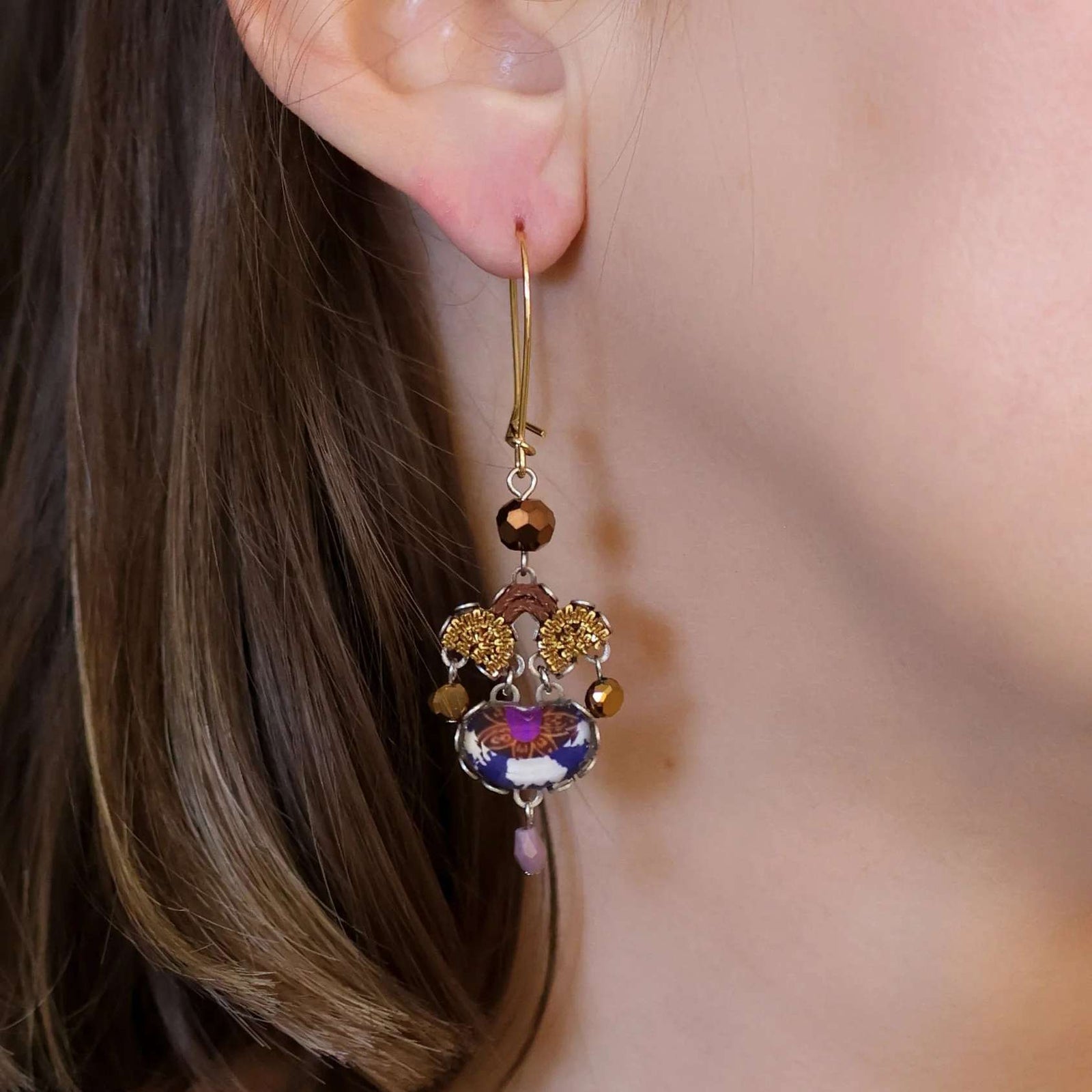 Winter Warmth Set, Long Dangle Earring, Multa