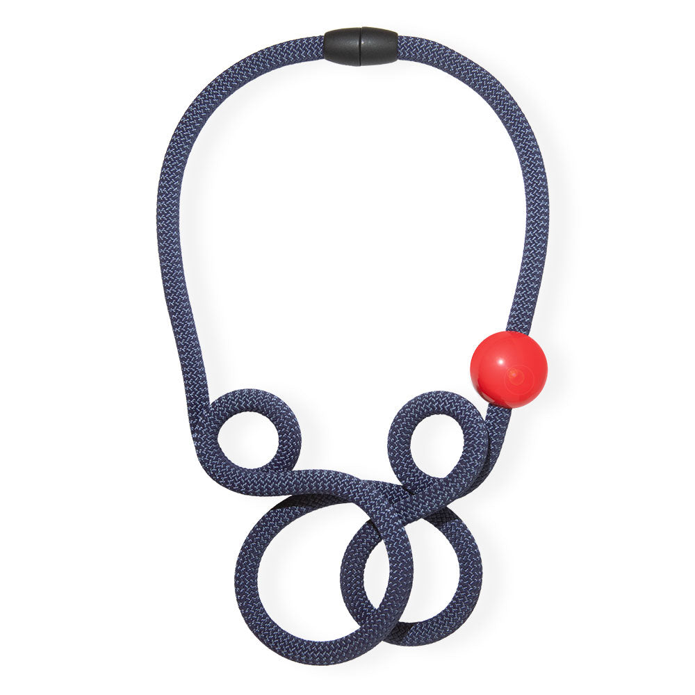 Collana Cord Turn: Blu/Rosso