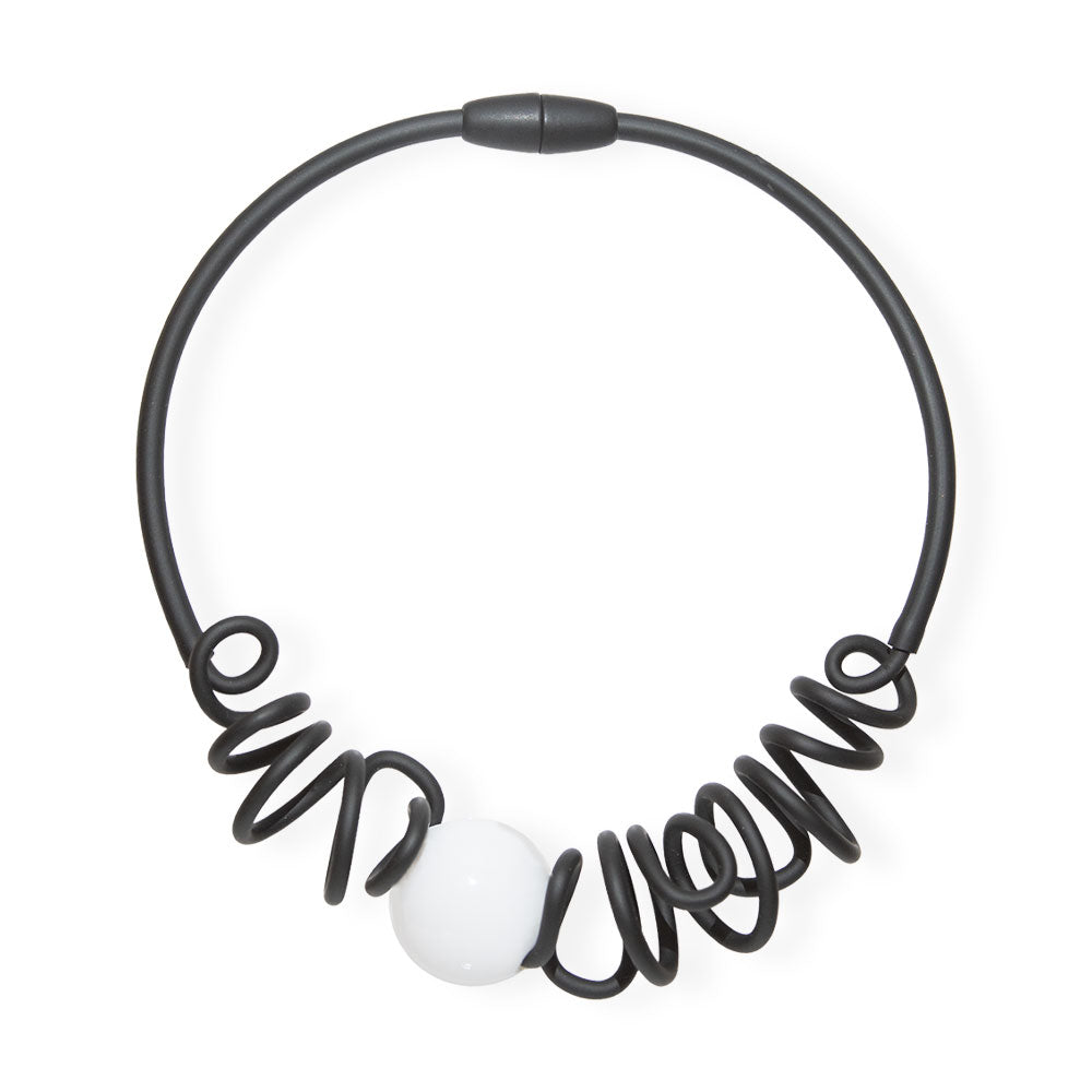 Pool Murano necklace: Black/white