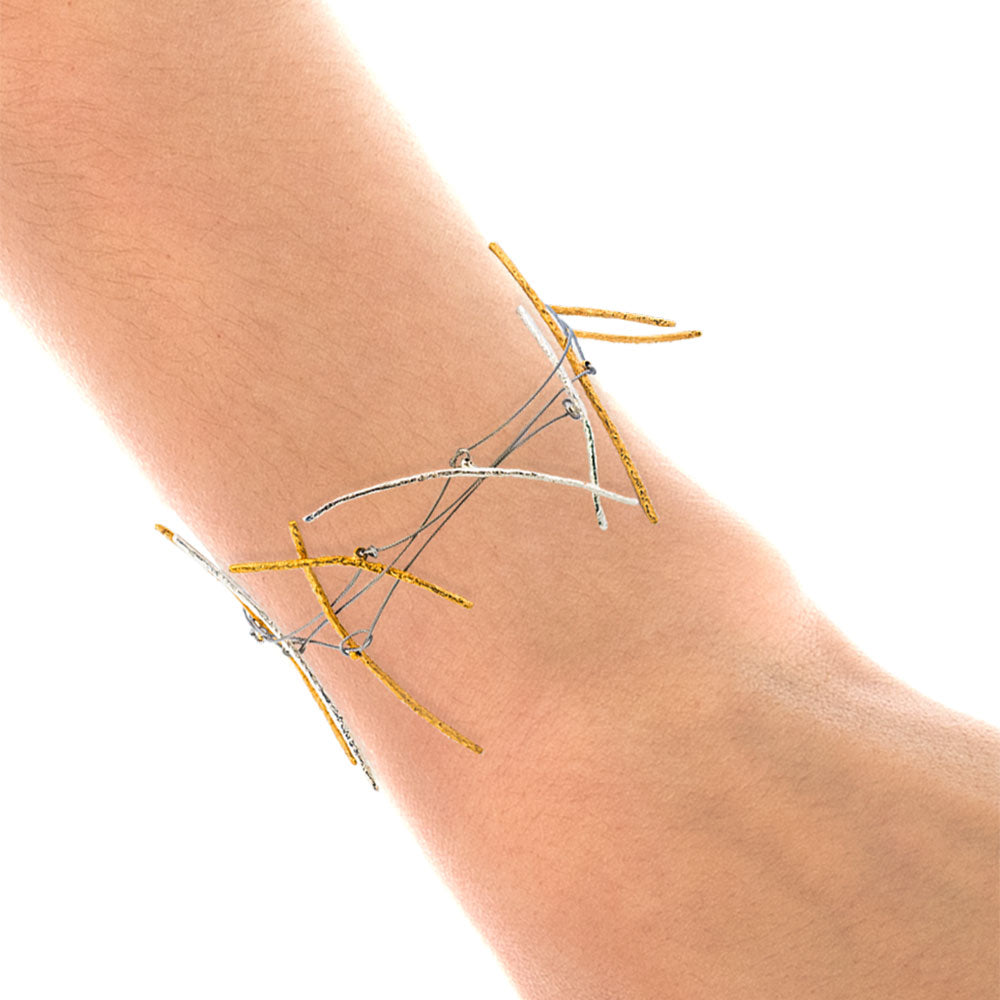 Handmade Bracelet With Gold Plated Rods