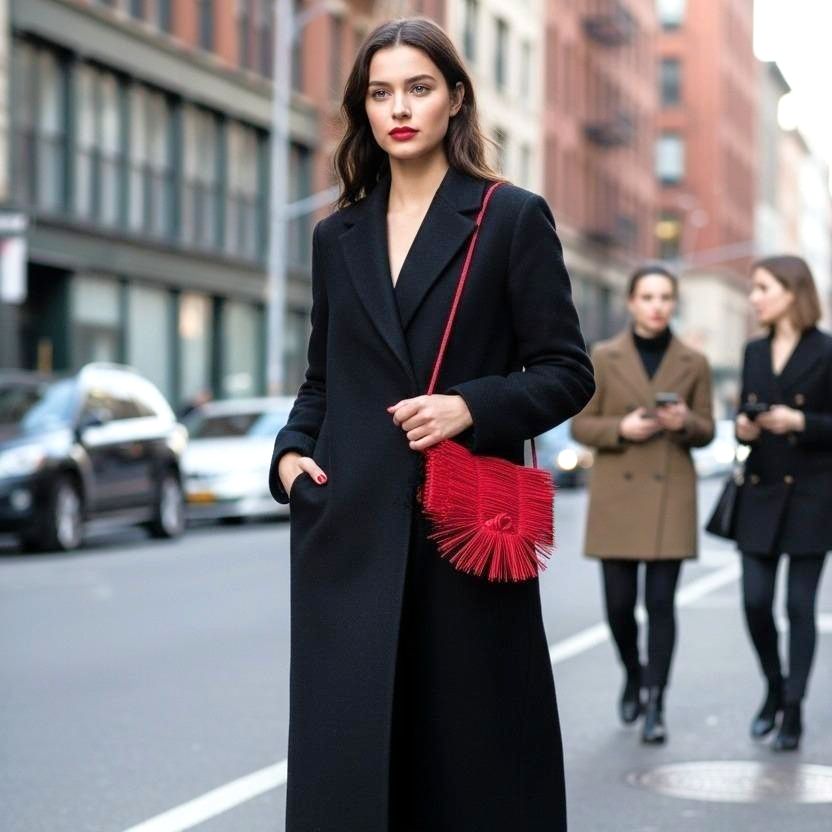 Σατέν Πολυέστερ Τσάντα Πλισέ Φάκελος Κόκκινη CL-RE