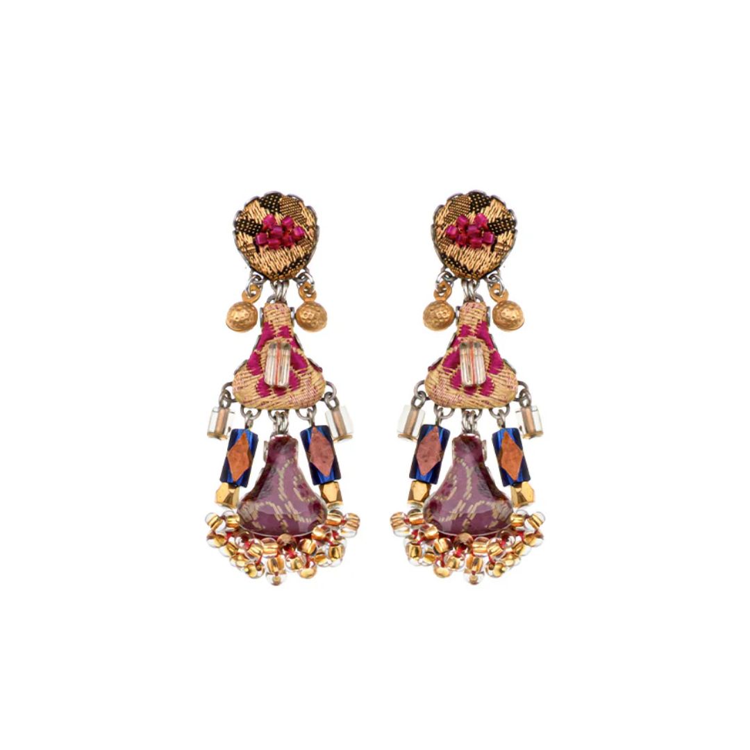 Handmade Plum Wine Set, Purple Earrings, Pranella - Anthos Crafts