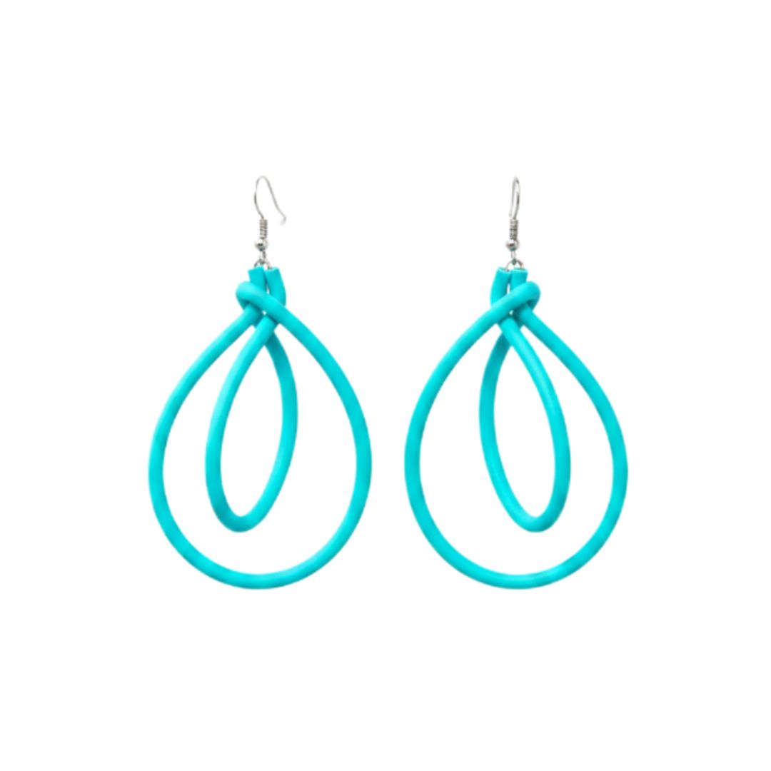 Big NY Earrings: Turquoise - Anthos Crafts
