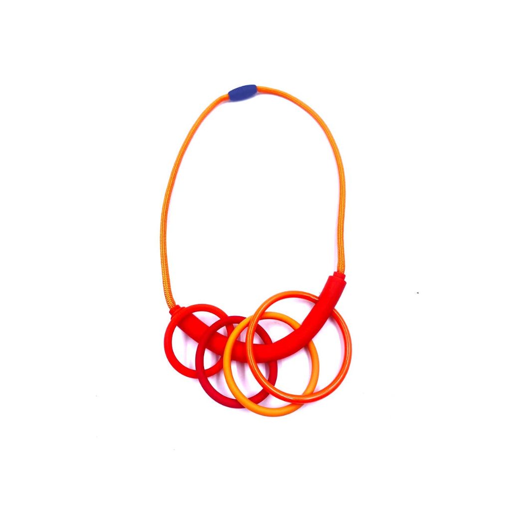 Mini OOO necklace: Orange mix - Anthos Crafts