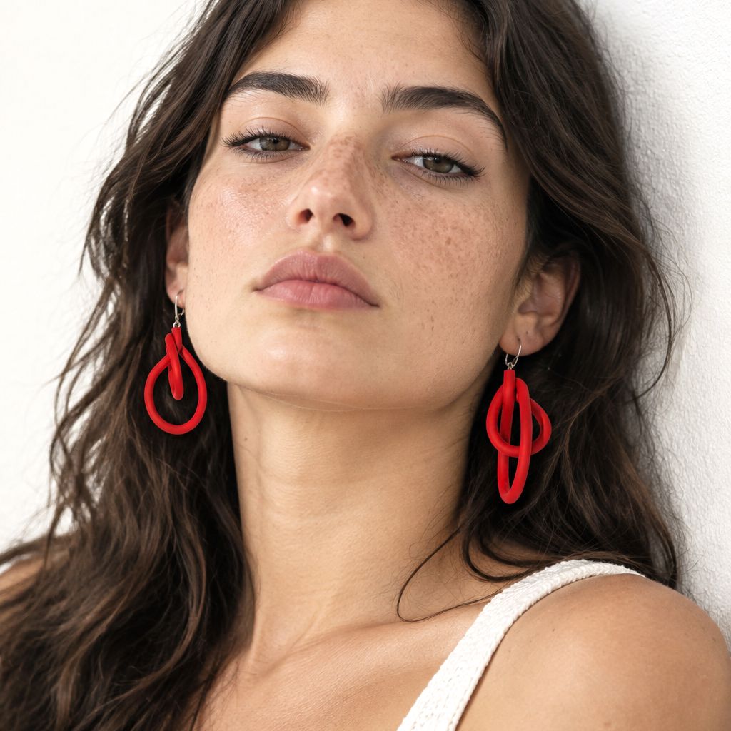 NY Earrings: Red