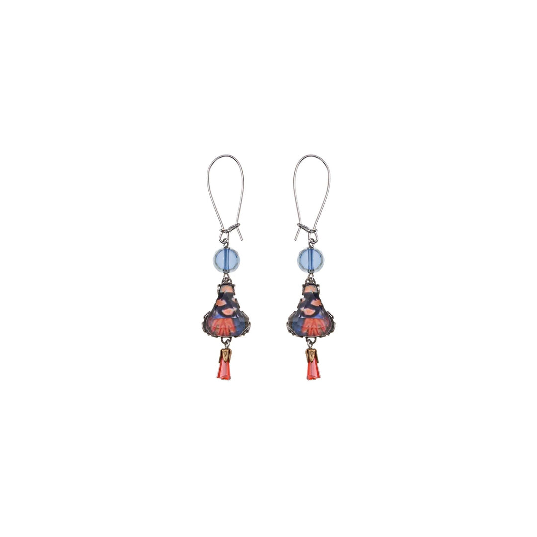 Amber Bloom Set, Long  Dangle Earring, Rosa