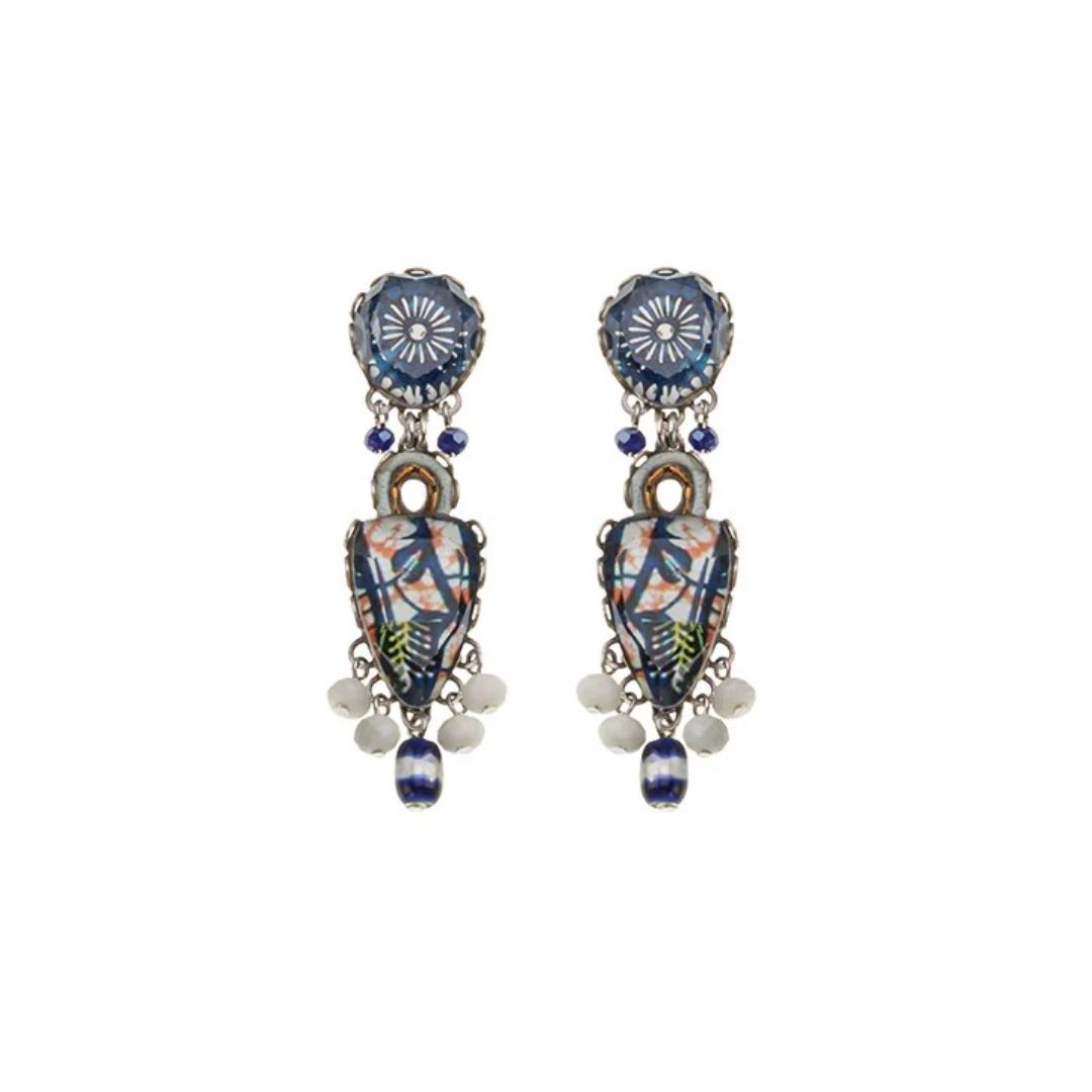 Handmade Blue Domes Set, Casual Glass Earrings, Apollo - Anthos Crafts
