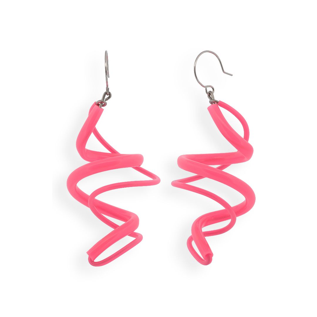 Défilé earrings: Neon Pink - Anthos Crafts