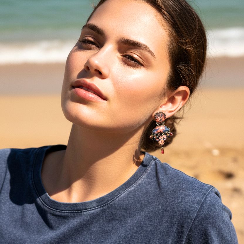 Amber Bloom Set, Earring, Suki - Anthos Crafts