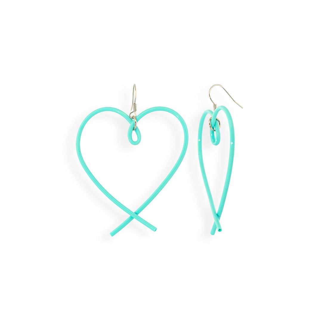 Heart earrings: Celadon