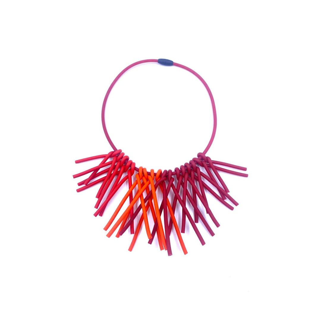 Boop necklace: Red-orange mix - Anthos Crafts