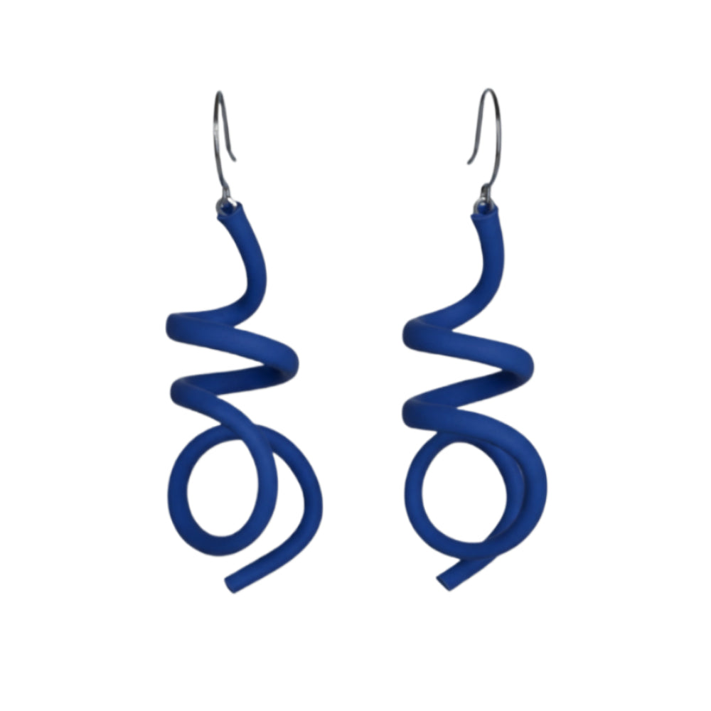 Zig Matt Earrings: Blue - Anthos Crafts