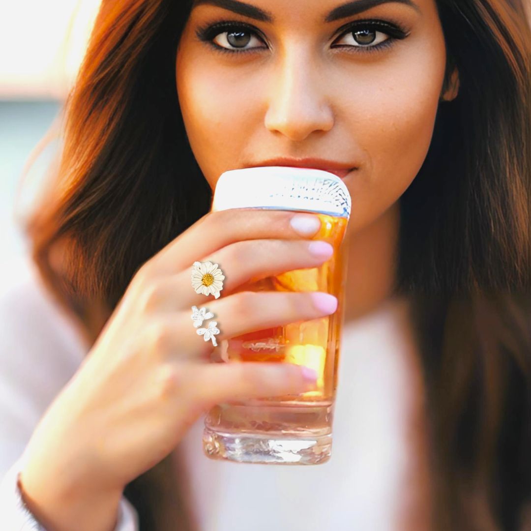 Handmade Silver Ring Little Flowers - Anthos Crafts