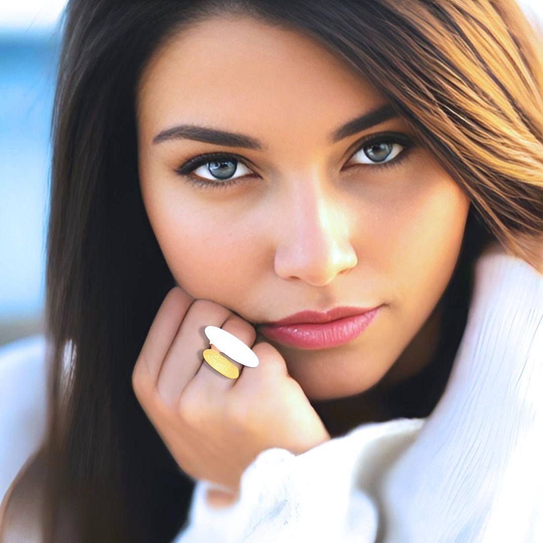 Handmade Gold & Silver Impressive Ring - Anthos Crafts