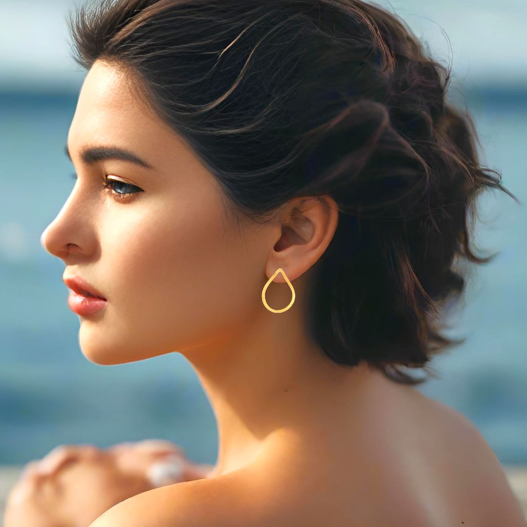 Handmade Gold Plated Silver Earrings Tears - Anthos Crafts