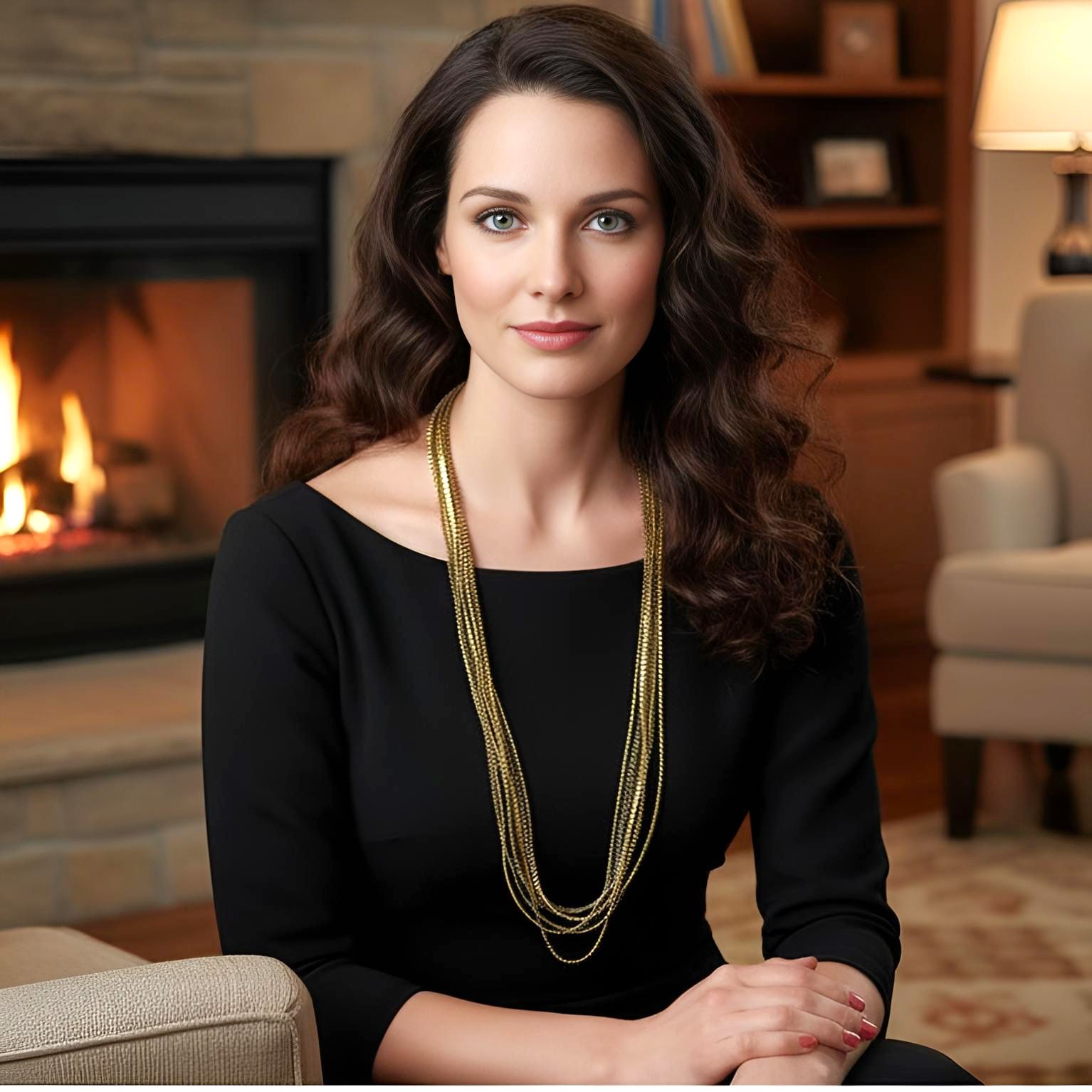 Satin Pleated Necklace Essilp Gold, Dark Gold, Ecru KL 76 - Anthos Crafts