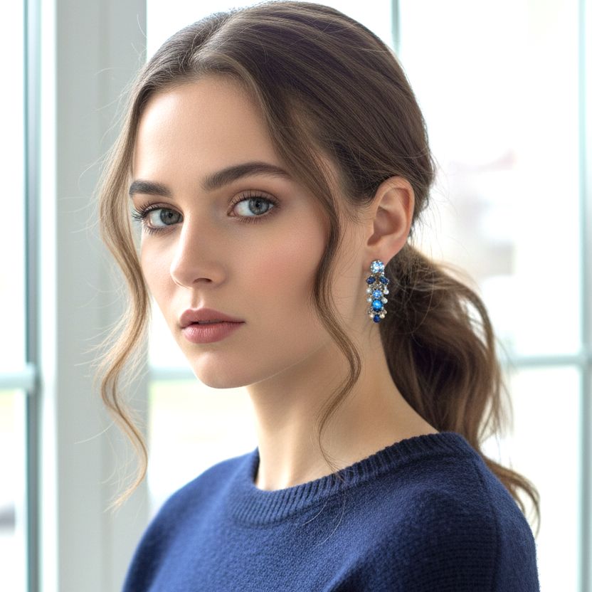 Handmade Classic Earrings Fresh Waters Set, Snow