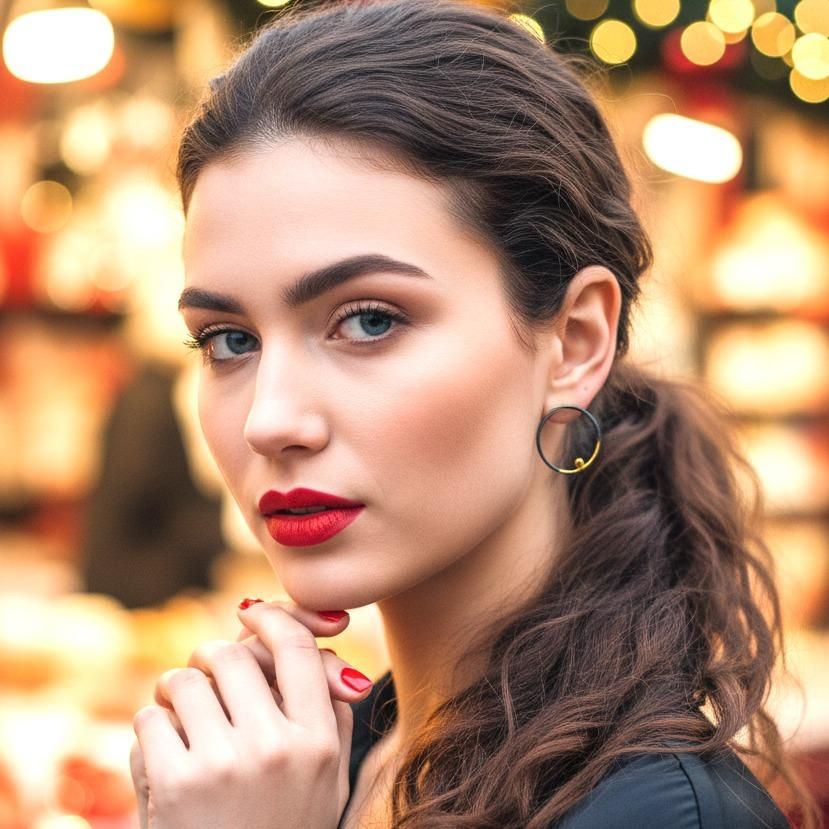 Orecchini a bottone fatti a mano in argento placcato oro e nero cerchi con zirconi rossi