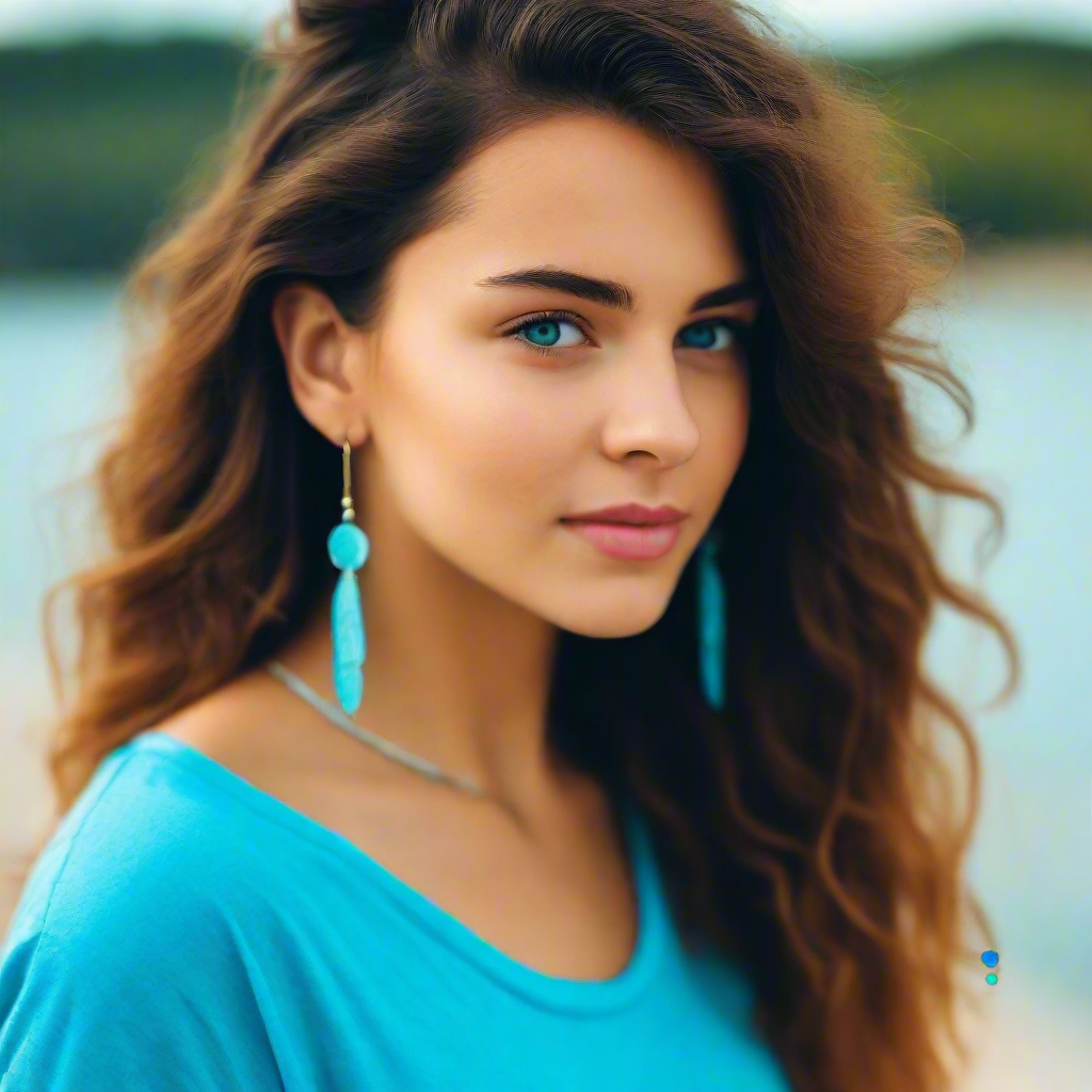 Handmade Leather Turquoise Gold Long Leaf Earrings - Anthos Crafts