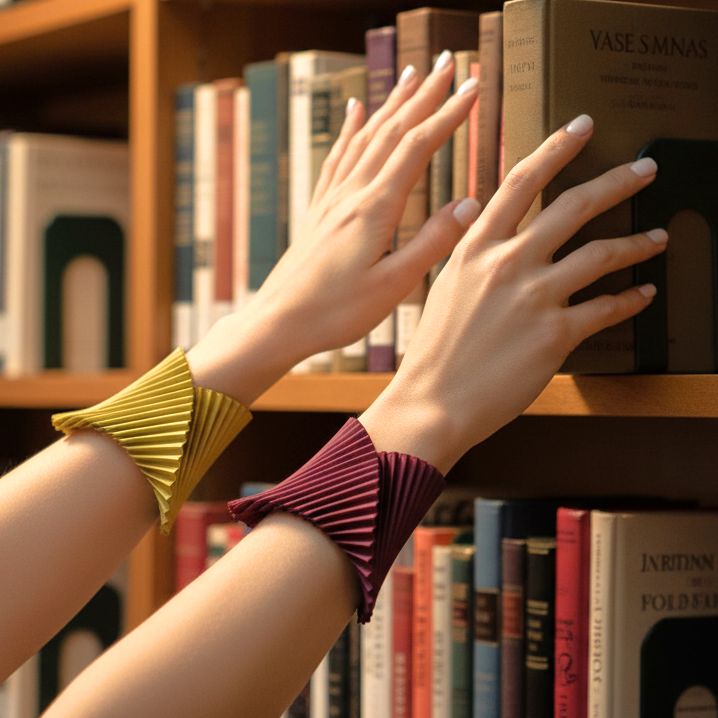 Satin Pleated Bracelet Shell Gold SH-GO - Anthos Crafts